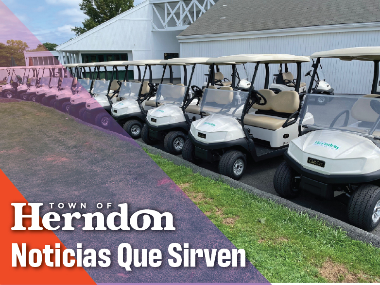 Golf carts lined up at Herndon Centennial