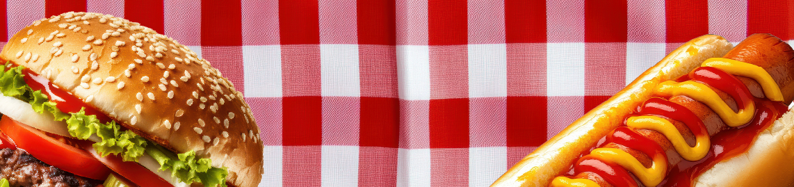 Hot dog and hamburger graphic