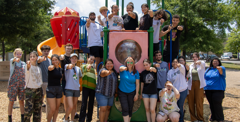 Summer Camp staff on a playground