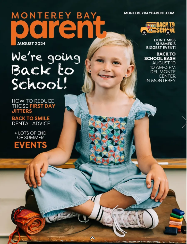 Cover of the August issue of Monterey Bay Parent Magazine