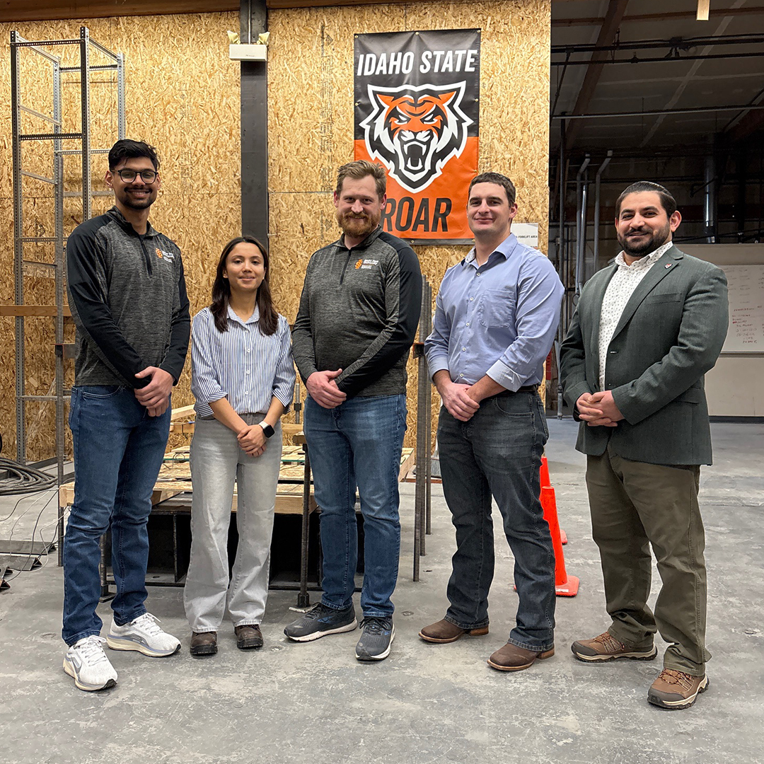 Arpan Adhikari, Prajita Budhathoki, Joe Shurtleff, Jared Cantrell, and Mustafa Mashal pose for a photo