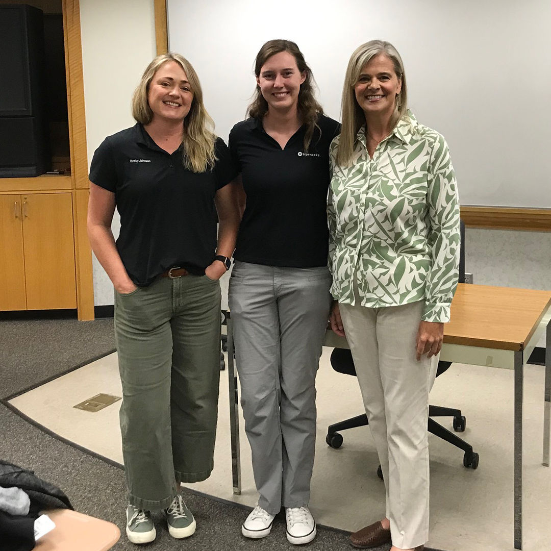 Becky Johnson Brenna Gunderson and Rachel Cutler pose for a photo