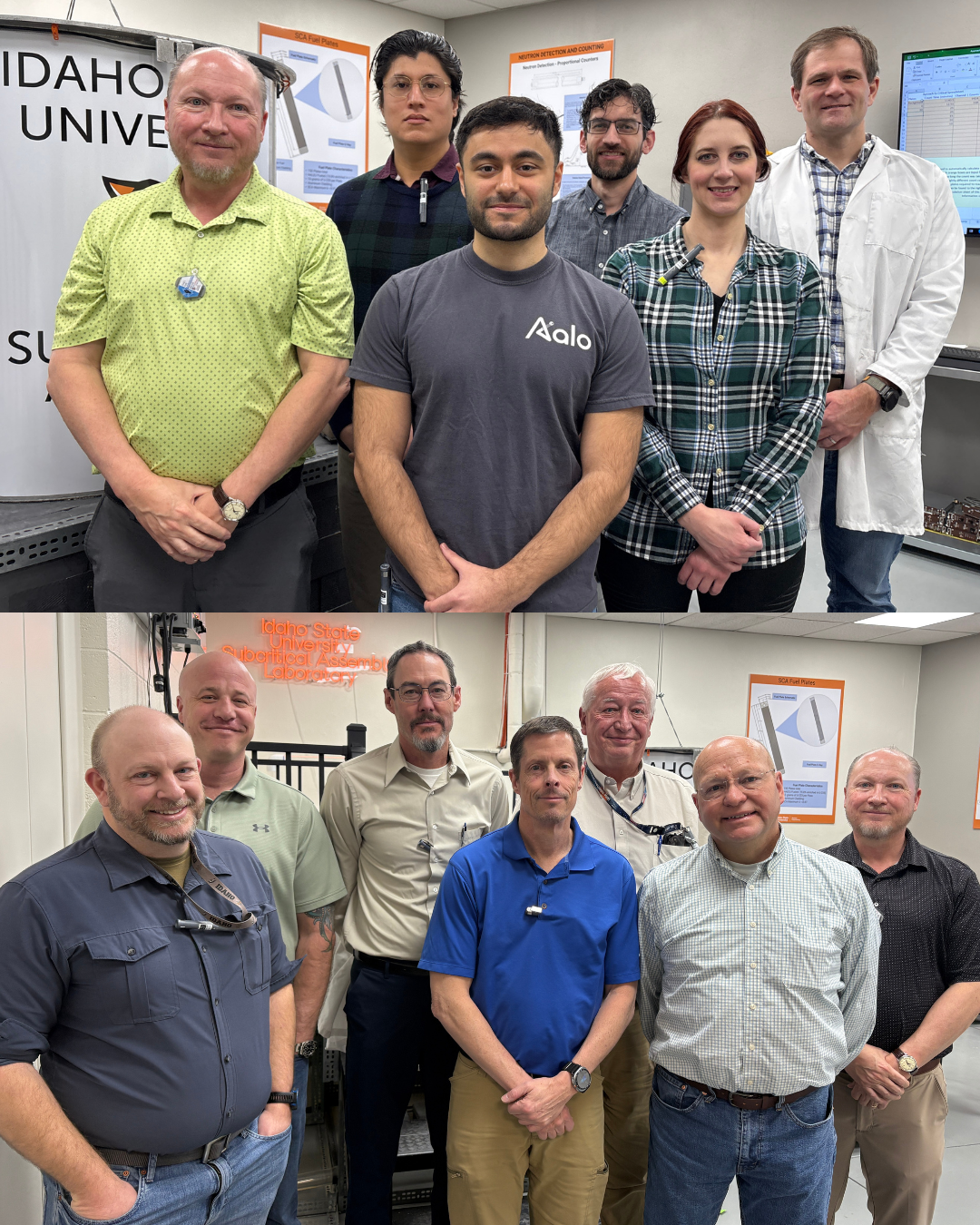 Members of Aalo Atomics and the Department of Energy pose for a photo during their ISU Criticality Safety Workshops