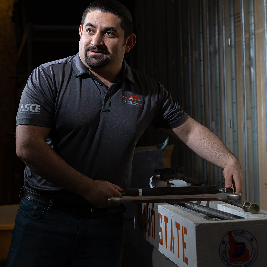 Mustafa Mashal poses for a photo on ISU's Pocatello campus
