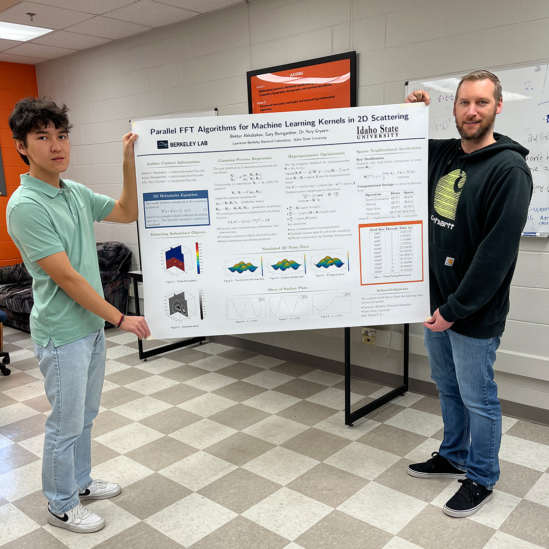 Bektur Akkabakov and Gary Bumgardner pose with their award-winning poster
