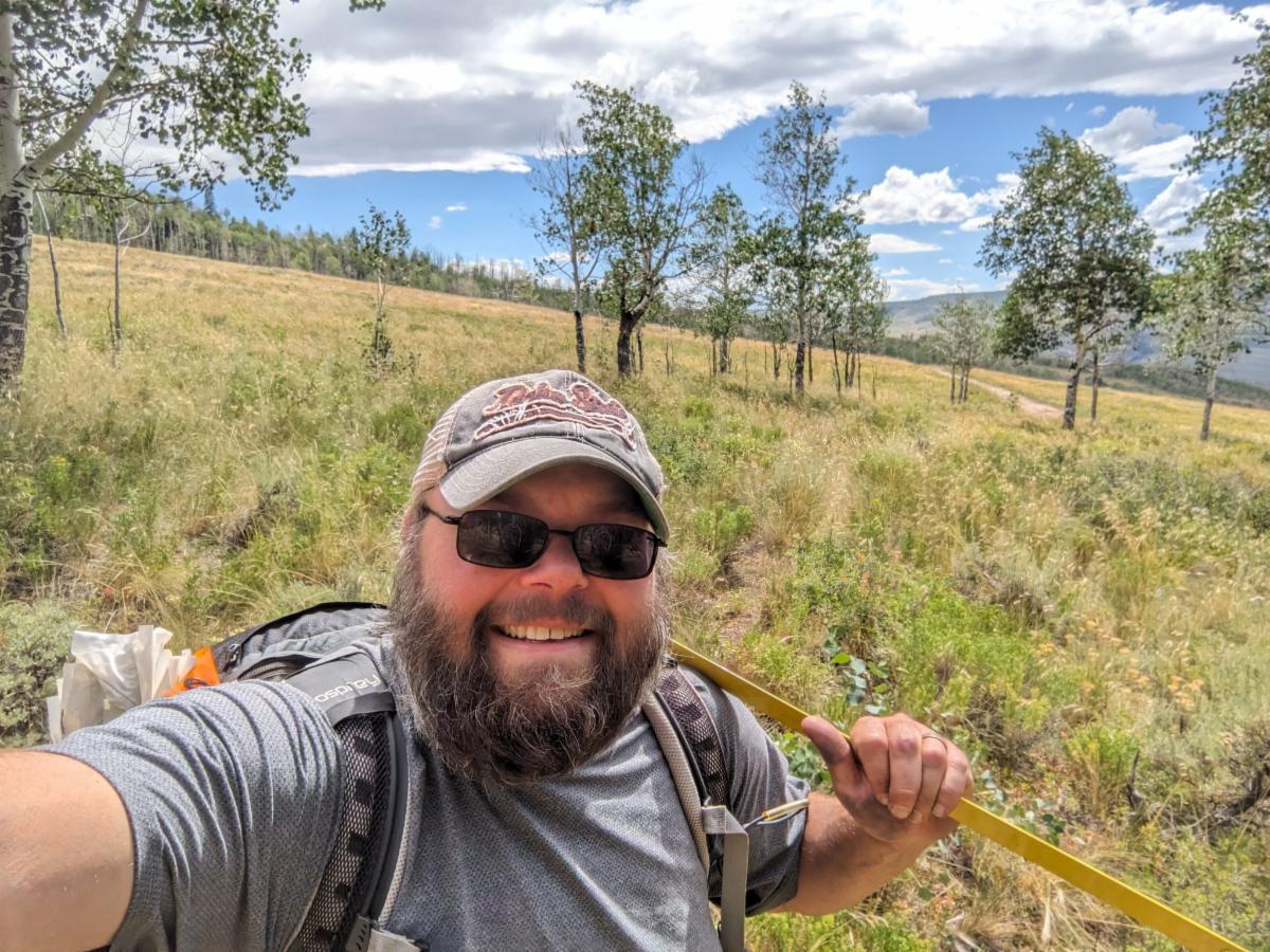 Josh Grinath poses for a selfie at RMBL.