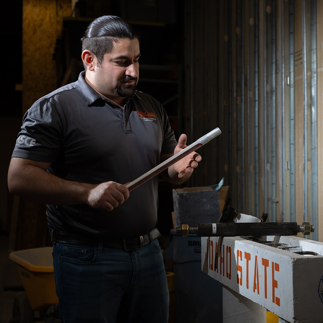 Mustafa Mashal poses for a photo on ISU's Pocatello campus