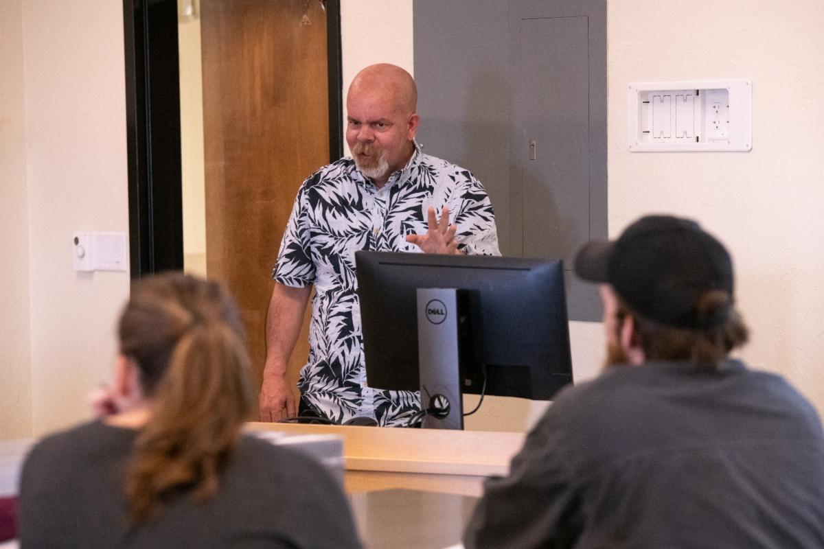 Curt Anderson teaches a class at Idaho State University. 