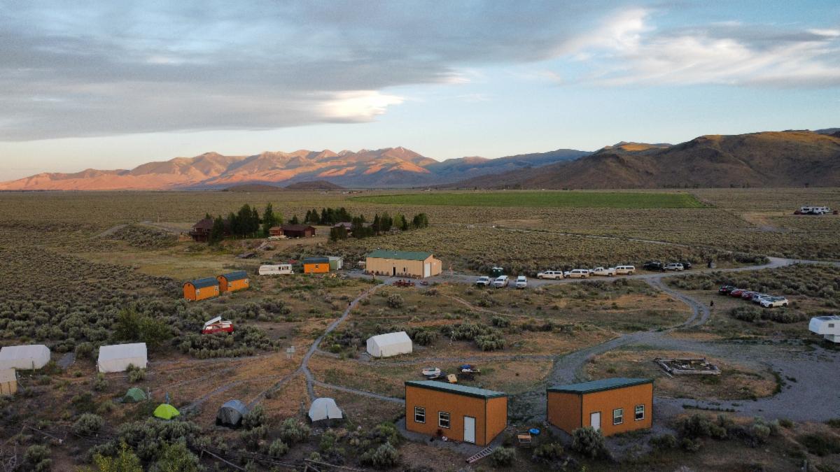 An aerial view of the Lost River Field Station near Mackay Idaho