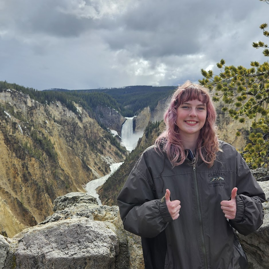 Chloe Lemmon poses for a photo at the Grand Canyon of Yellowstone