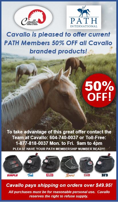 Cavallo Horse _ Rider ad 50_ off for PATH Intl. Members