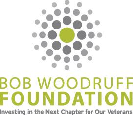 Bob Woodruff Foundation logo green and gray stacked