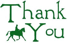 thank you with horse silhouette