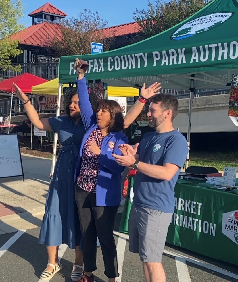 Ringing of the bell to open the first day of the Burke Farmers Market