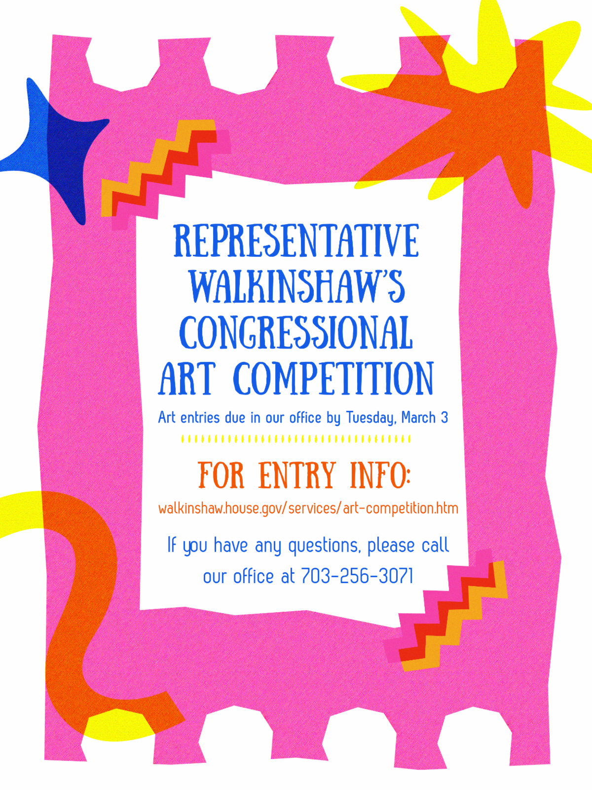 Graphic for Rep. Walkinshaw's 2026 Congressional Arts Competition