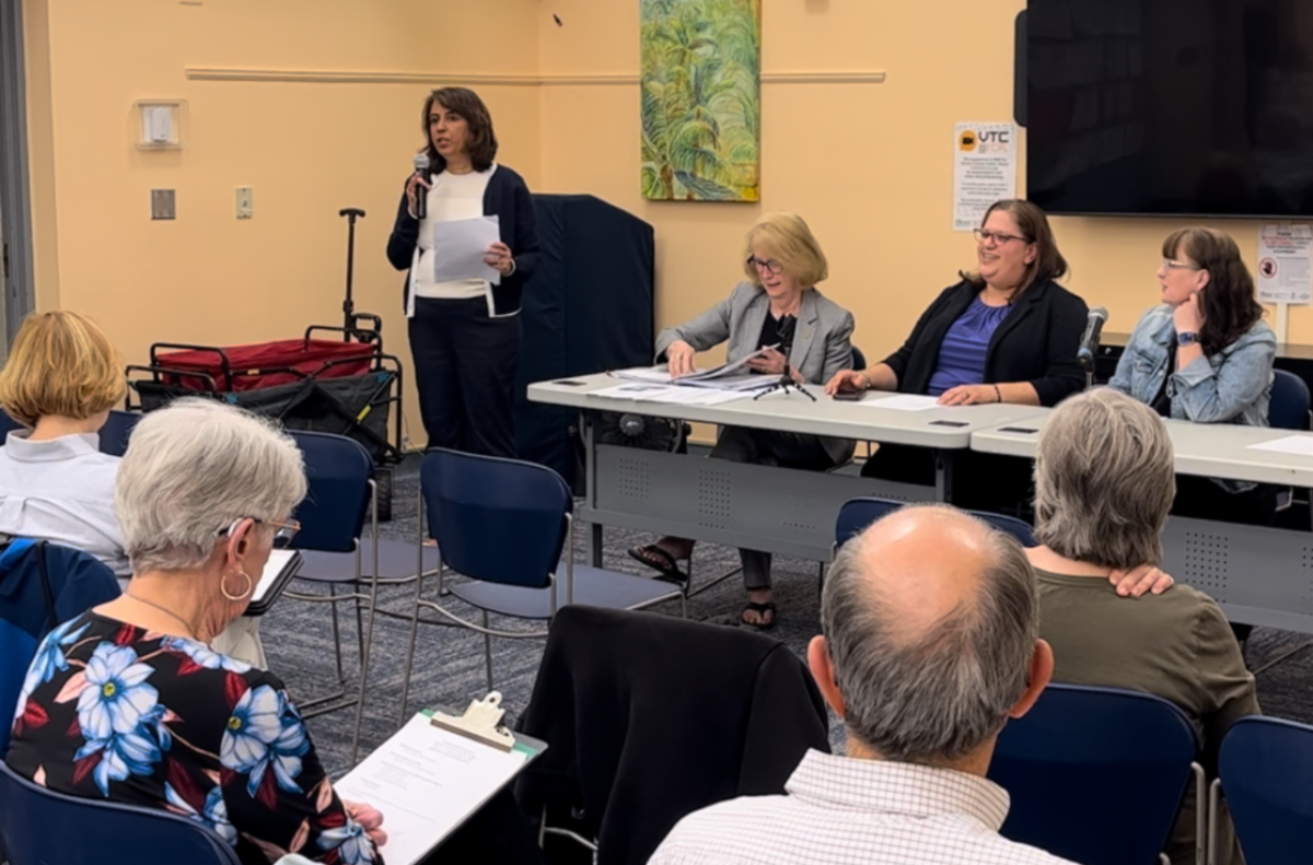Supervisor Sizemore Heizer speaks at the Braddock District Council's legislative update May 21, 2026.