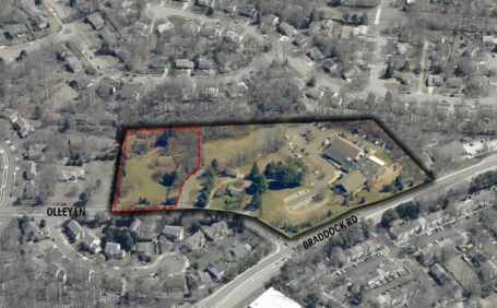 Church of the Good Shepherd aerial view of development area