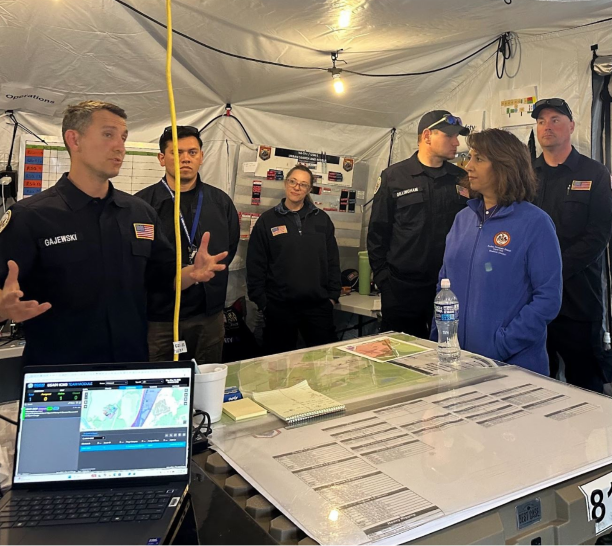Supervisor Sizemore Heizer meets with the Fairfax County Fire & Rescue Dept's Urban Search & Rescue Team