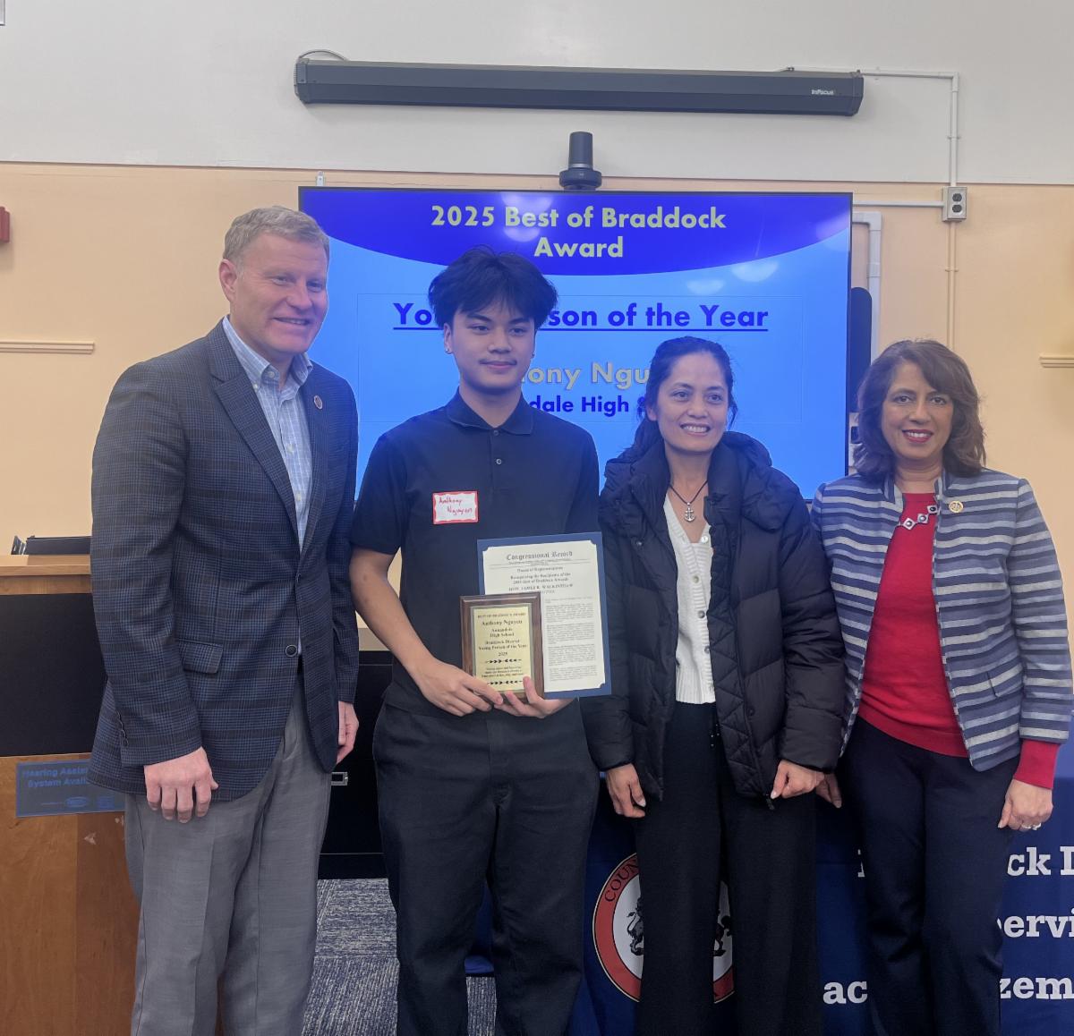 Anthony Nguyen, winner of the Best of Braddock Young Person of the Year award