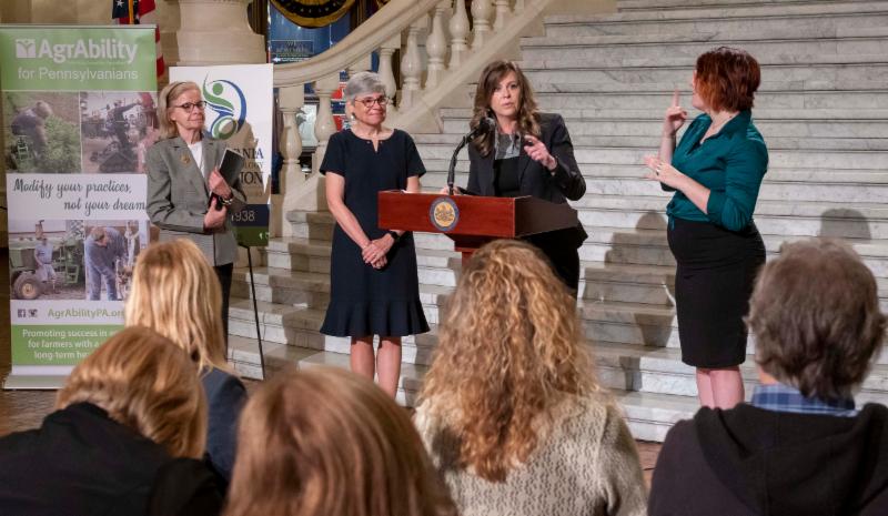 Senator Camera Bartolotta speaks at the PATF press conference.