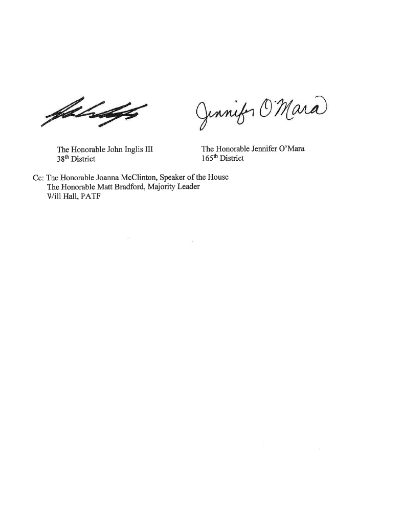 Letter of support from House Labor and Industry Committee.