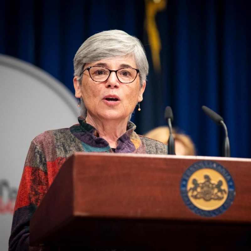 Susan speaks at the PA ABLE press conference in Harrisburg.