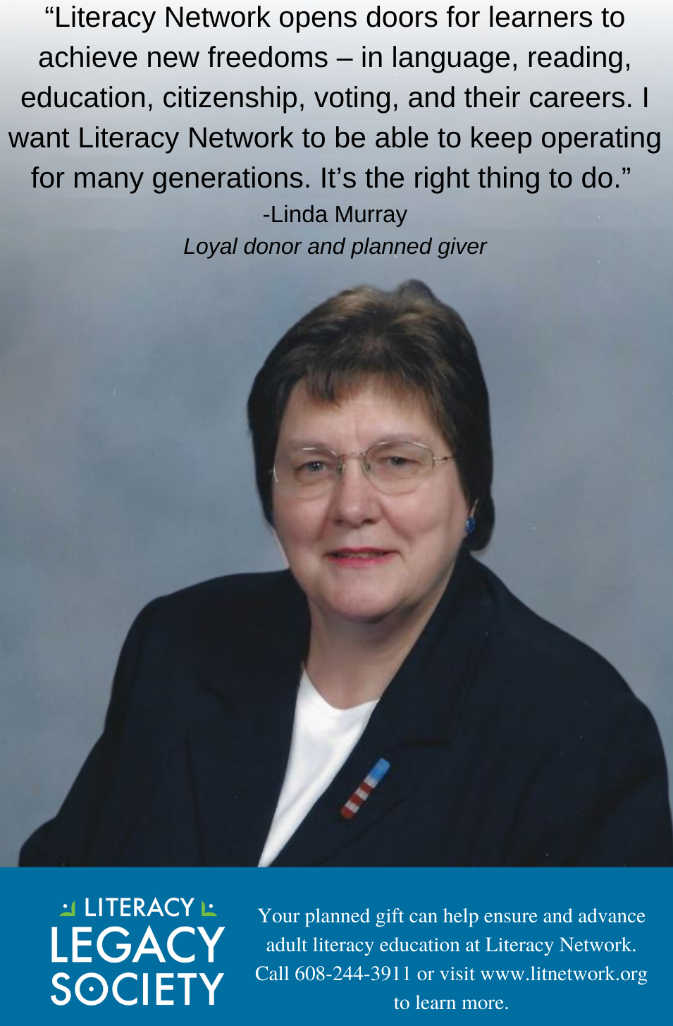 Donor and planned giver Linda Murray