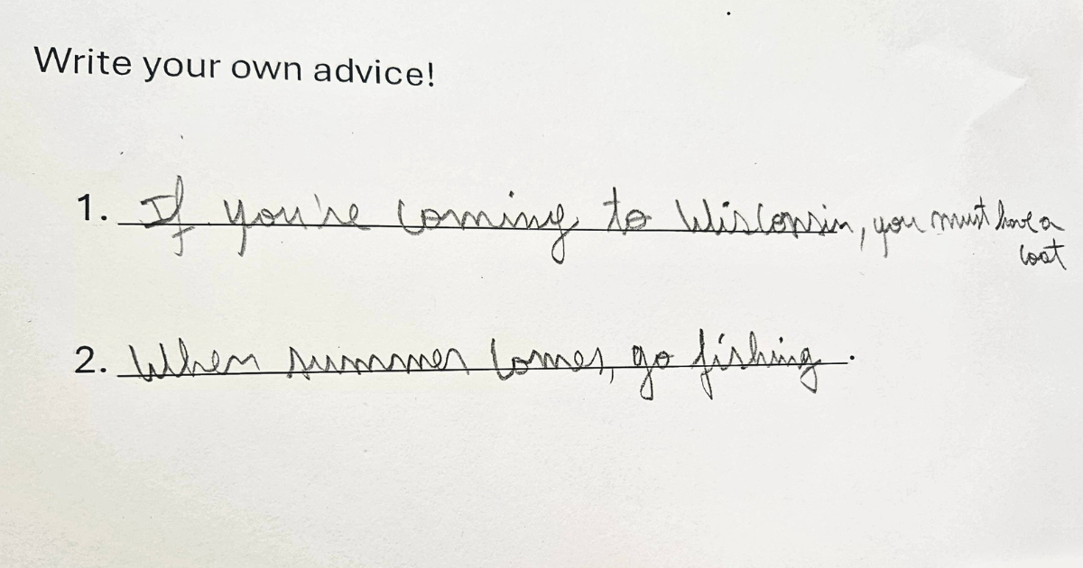 Student advice to Wisconsin newcomers