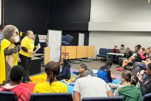Elementary school students in a classroom  