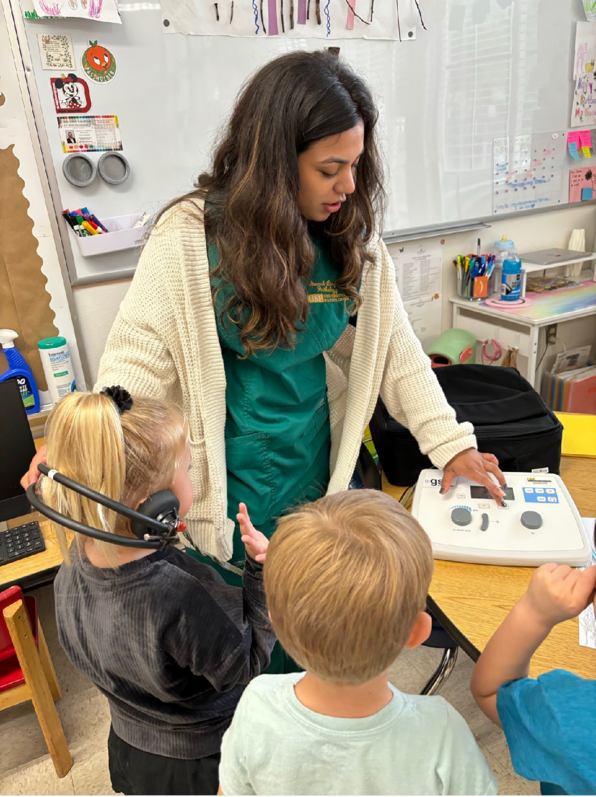 CSD student does hearing test