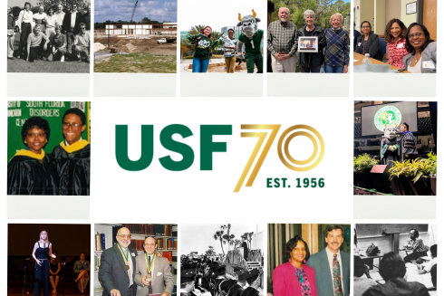 USF 70 years with a photo collage 