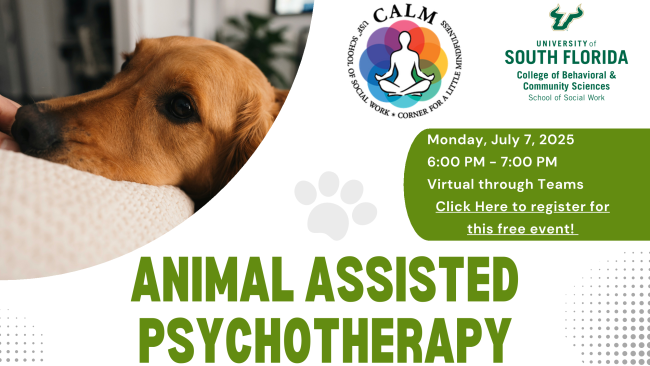 Animal Assisted Psychotherapy Workshop Graphic