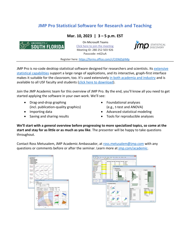 USF-JMP Seminar Flyer