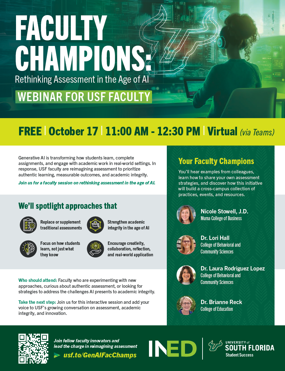 Webinar Faculty Champions – Rethinking Assessment in the Age of AI flyer