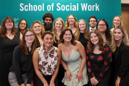 a group of graduating BSW students