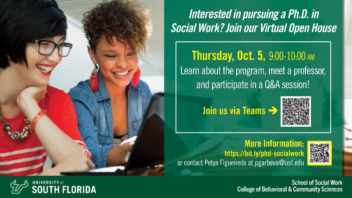 Oct 5 School of Social Work PhD Open House