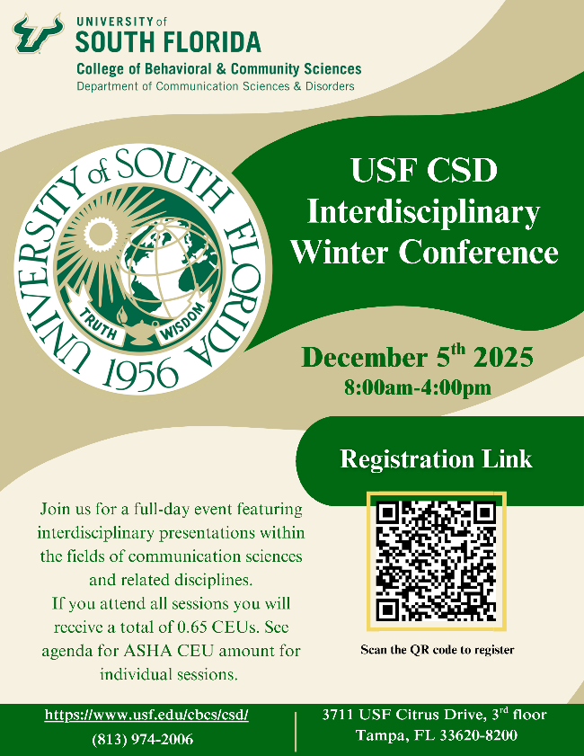 USF CSD Interdisciplinary Winter Conference flyer