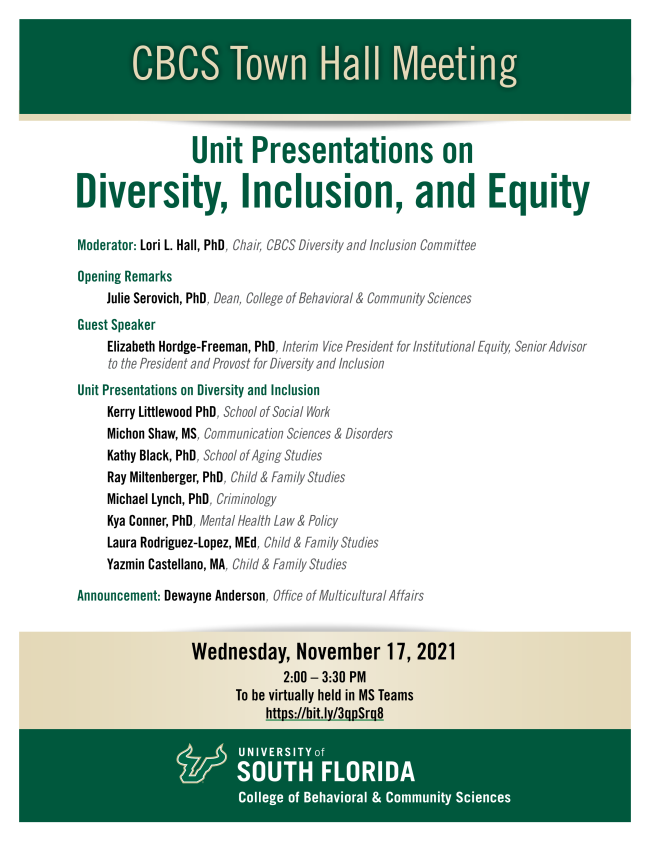 CBCS Town Hall on Diversity Equity and Inclusion