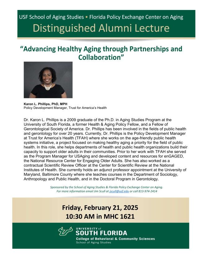 Distinguished Alumni Lecture - School of Aging Studies
