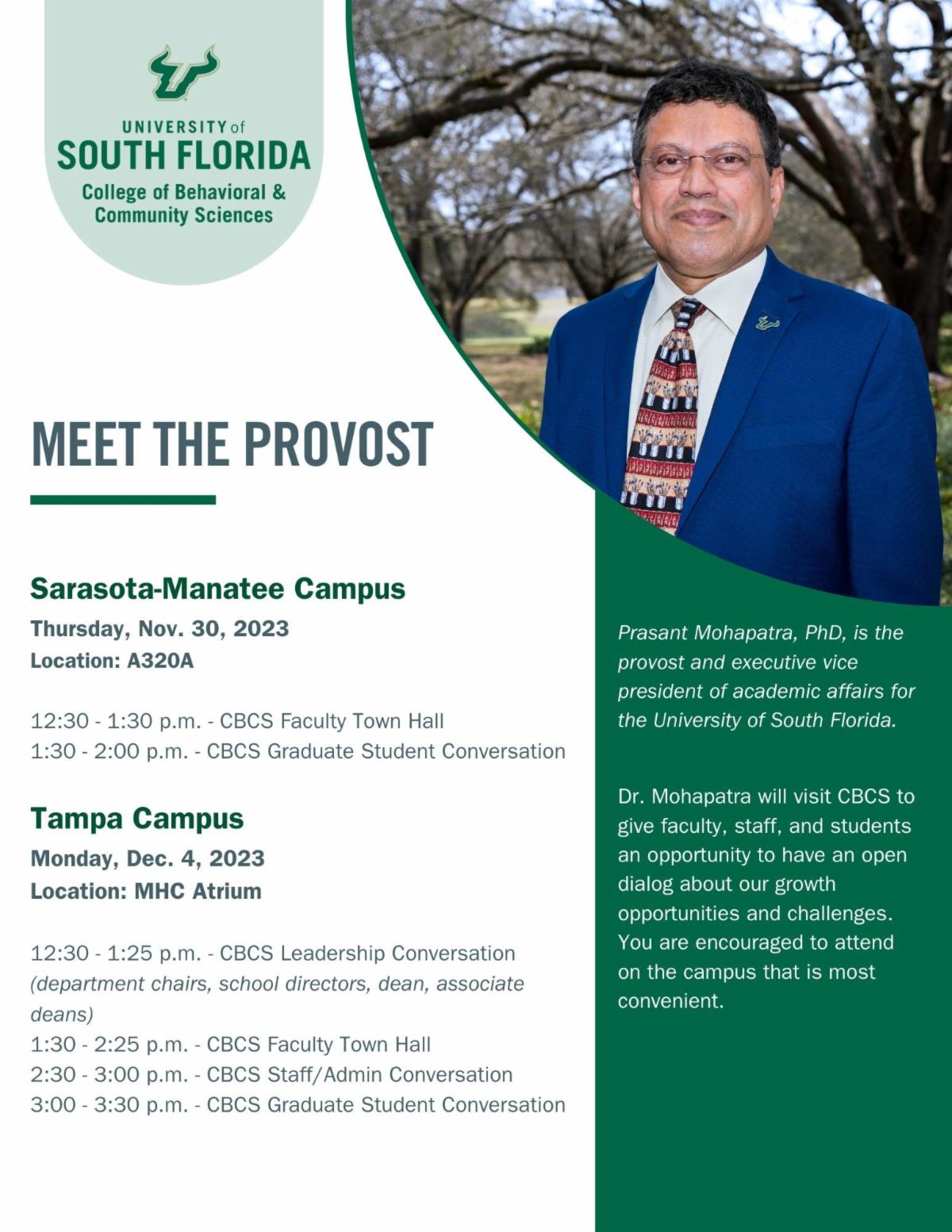 CBCS Provost visit agenda