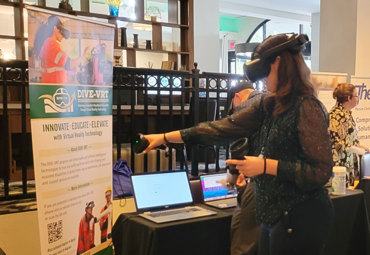 Person tries a demonstration of virtual reality technology