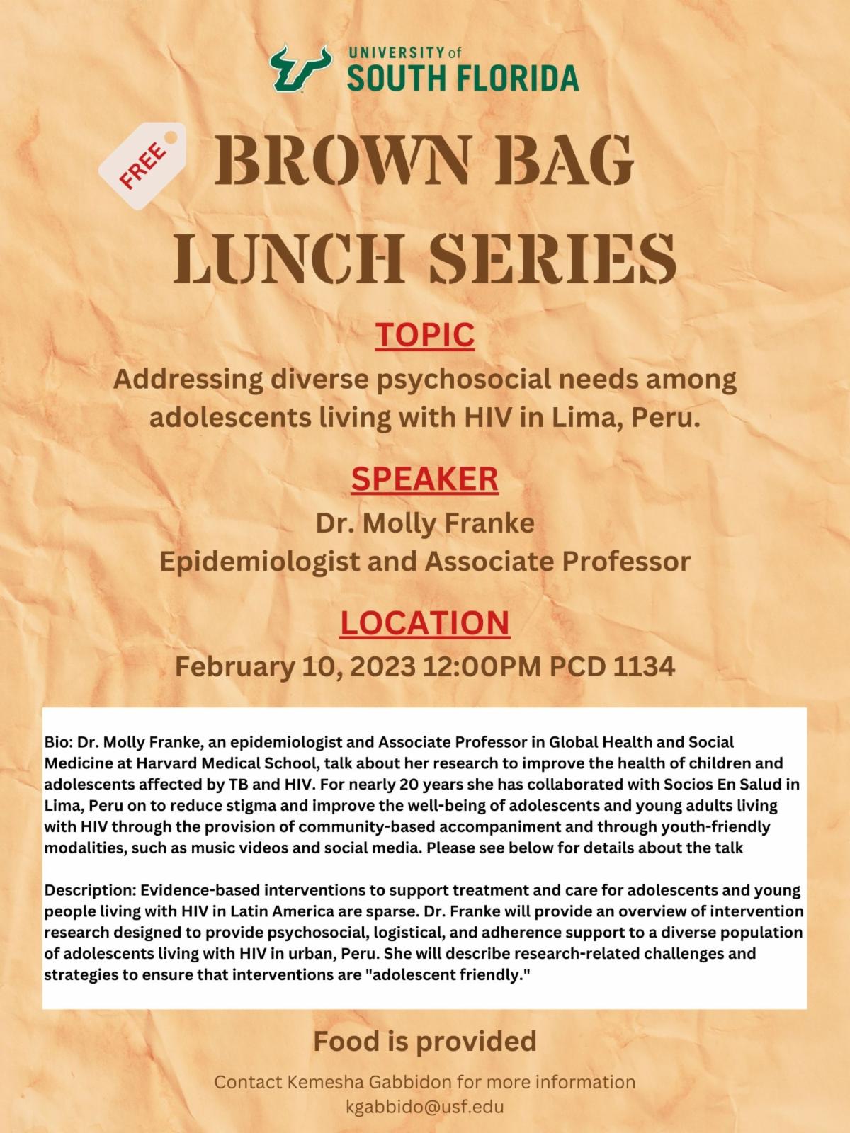Brown Bag Lunch Series Galea and Kosyluk