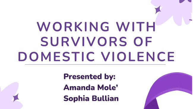Working with Survivors of Domestic Violence Webinar flyer