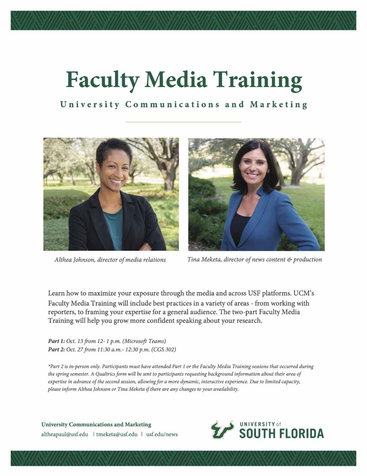 Fall 2023 USF Faculty Media Training