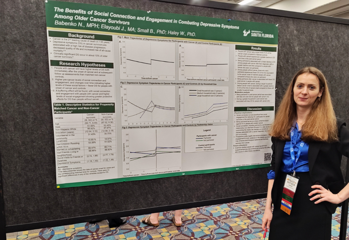 Natalia Babenko with her poster presentation 