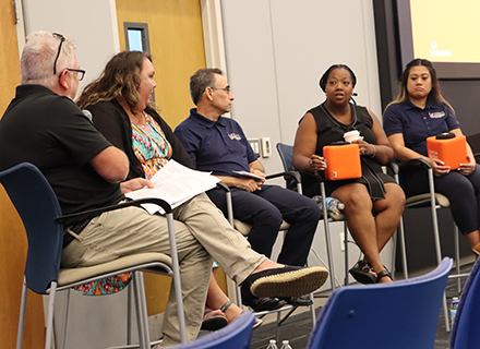 Students and faculty at the Social Work Appreciation Month event 