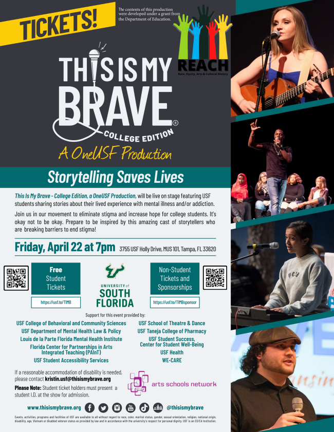 This Is My Brave - College Edition, A OneUSF Production flyer