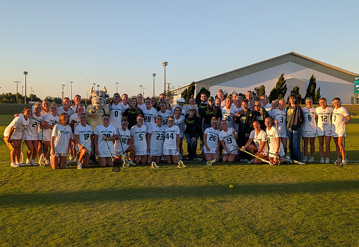USF women's lacrosse team with honorees group photo