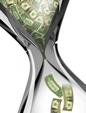 money through sand timer