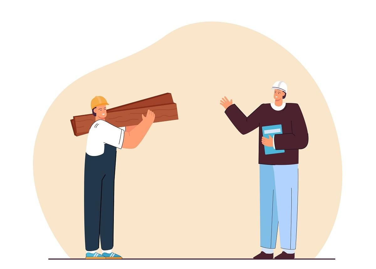 cartoon construction manager